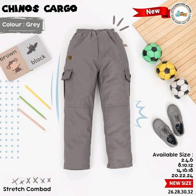 Celana Panjang Anak Little Dino Cargo Fashion Katun Grey Black Laki-Laki Usia 2-13 Tahun Perempuan Cowok - Cewek 6