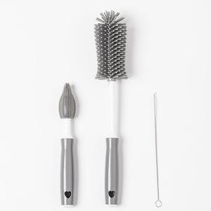 Bpa Free Water Bottle Cleaning Brush Set with Straw Brush Baby Feeding Cleaning Silicone Brush Bottle Cleaner Set with Color Box 360 Degree Multi-Function Silicone Brush