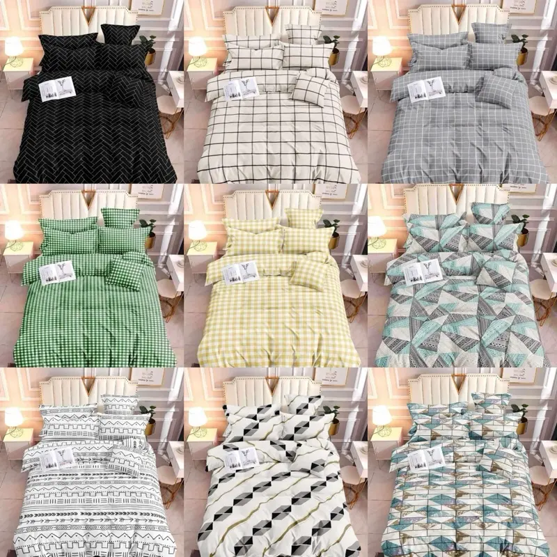 10 DESIGNS ABSTRACT 100% CANADIAN COTTON 3in1 (bedsheet with 2 pillowcase)