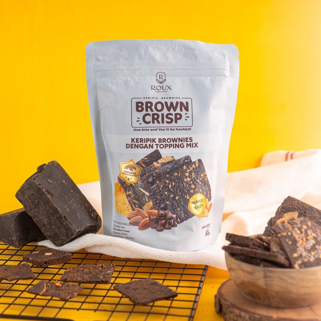 Brown Crisp - Keripik Brownies / Brownies Crispy / Bronis / Brownis Kering (60g) - Almond