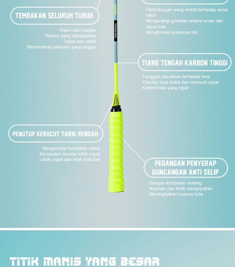 ALPSPORT SZZ 4U 21-28lbs Raket Bulutangkis Full Carbon Fiber Tali Pegangan G5 Cocok untuk Pelajar dan Pemula Olahraga Badminton Ringan Seimbang