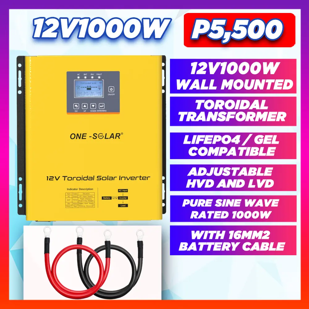 One Solar Toroidal Inverter 12V1000W - TikTok Shop Philippines