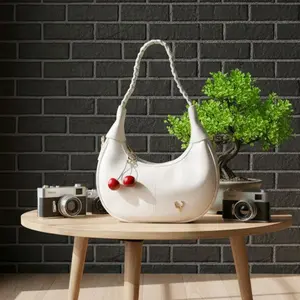 Nadine Bang Tas Selempang Wanita Stylish dengan Tali Kepang & Tali Panjang Free Gantungan Lucu