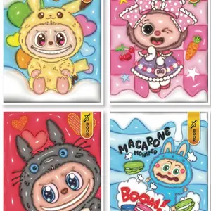 Buku Tulis 38 Lembar 3D UV Labubu Kuromi Avenger Viral Fancy Lucu Isi 10 Buku Mengkilap