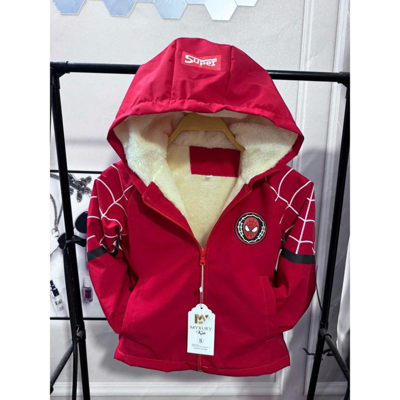  Áo Khoác Cho Bé Trai,LÓT LÔNG In Hình Siêu Nhân Nhện Cho Bé Từ 10-35kg,Chất Liệu Gió Tráng Bạc,Chống Nước ,Cản Bụi 