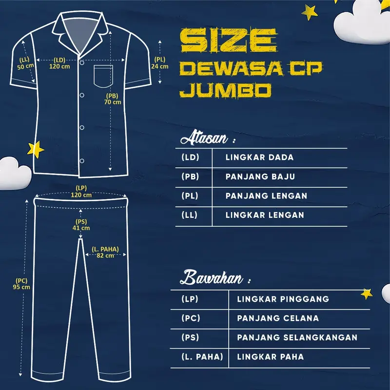 Nyenyak Piyama Dewasa Pria CP ( M, L, XXL ) Bahan Katun Sintetis / Motif Karakter / Setelan Baju Tidur Dewasa Cowok Lengan Pendek Celana Panjang - 5 5