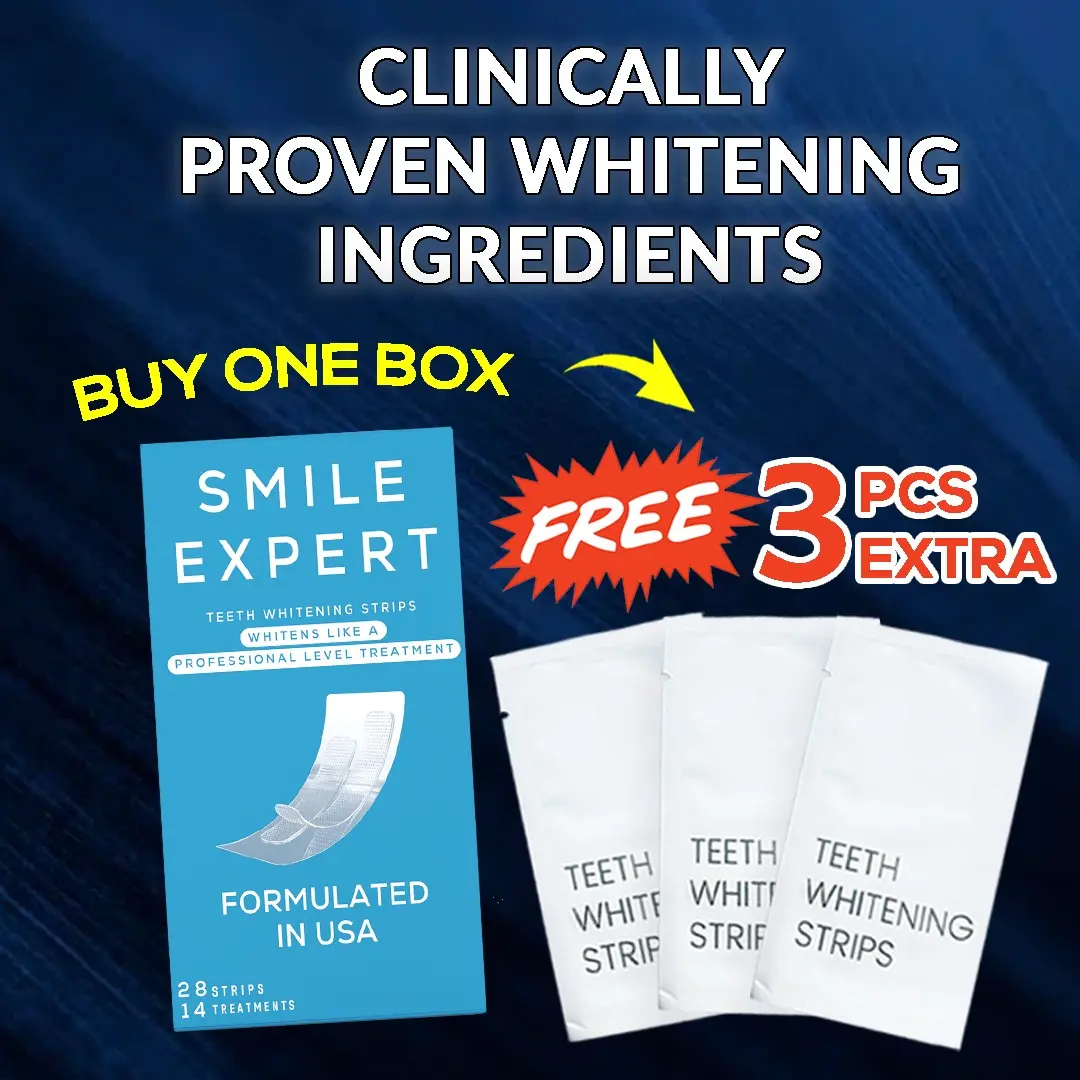 [FREE 3 PCS] Smile Expert Whitening Strip 1 Box isi 14 Pcs Extra 3 PCS - Pemutih Gigi Strips