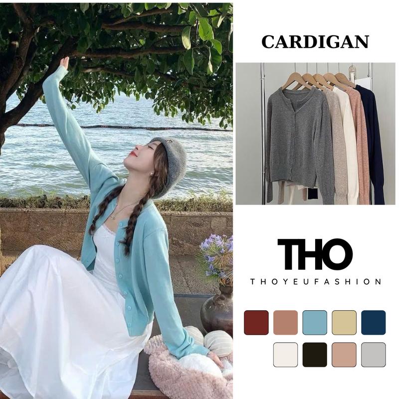 Áo Cardigan Len Mỏng Vintage Cho Nữ, Áo Khoác Ngoài Nhẹ Nhàng Vintage Mẫu Mới 2025- A613