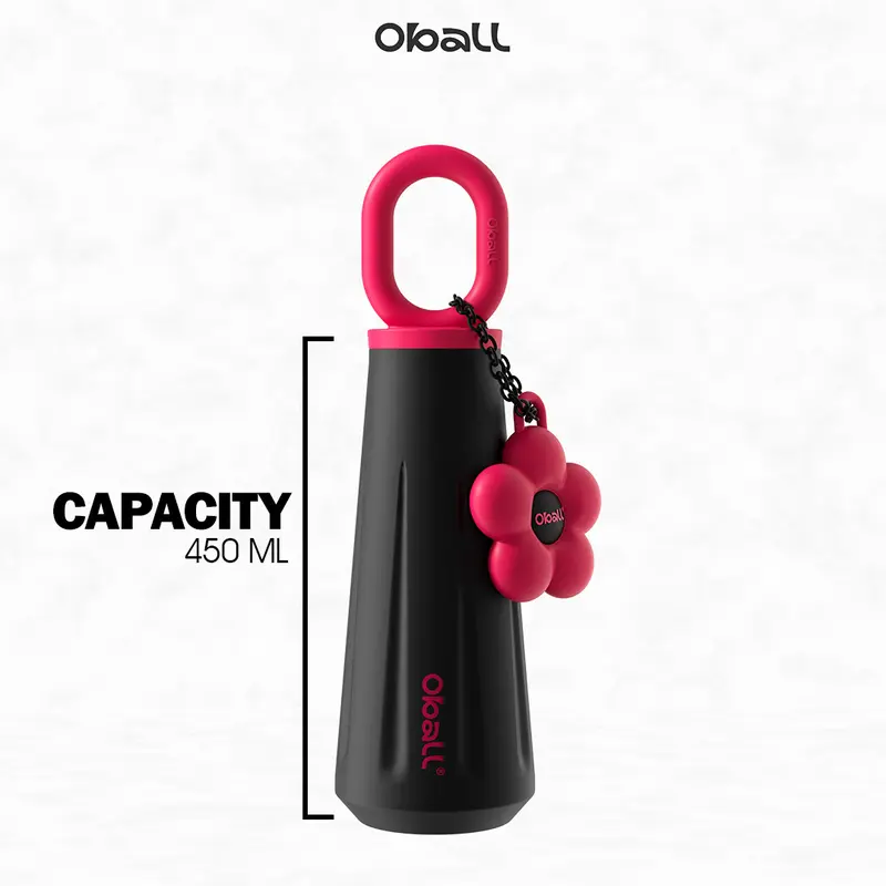 Dopamine Goddess Cup Stainless Steel Vacuum Tumbler Botol Minum Perempuan dengan Keychain Bunga Lucu 2