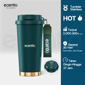 ecentio tumbler minum premium tahan dingin 24 jam botol stainless 316 portable tumblr 530ml