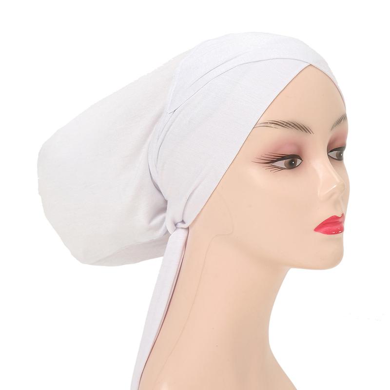 Product Introduction of Modal Instant Hijab Elastic Hijabs Lace Up Cross Underlay Hat Cord Solid Adjustable Hijabs Inner Hijab for Graduation Casual Inner TUTU 12