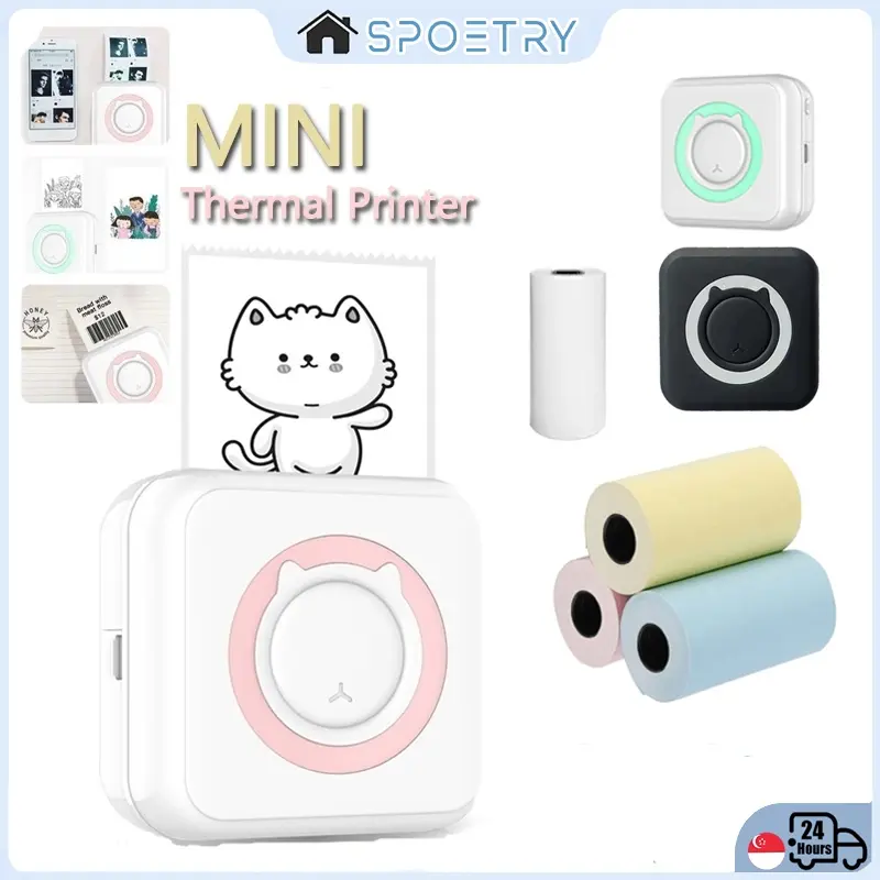 Mini Portable Thermal Printer Paper Photo Pocket Printer Wireless Bluetooth Android IOS Picture Printer