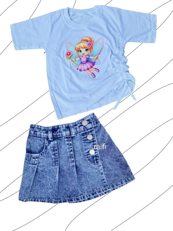 SETELAN ROK CELANA JEANS TIGA KANCING ANAK PEREMPUAN 2