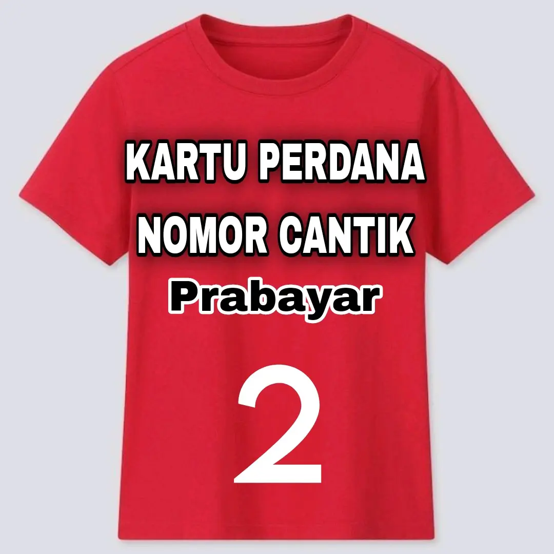 Kaos Merah Kartu Perdana Nomor Cantik Prabayar 2 Combed 24S Polos Sablon - Oblong, Distro