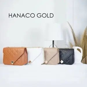 Hanaco Gold Selempang Wanita By Tas Cewek Sourcesid Desain Quilted Elegan Warna Cokelat Putih Beige Hitam
