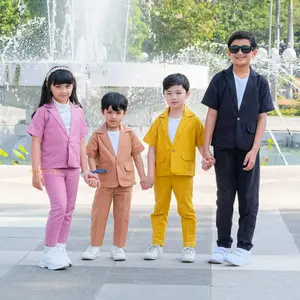 Orizano Setelan Blazer Anak JESSY Lengan Pendek & Celana Panjang Premium Katun Linen Rami Luxury Super Soft Lembut Adem Nyaman Digunakan Fashionable untuk Bayi Perempuan Umur 0-14 Tahun