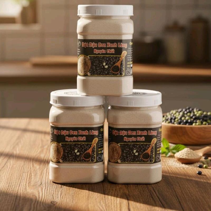  combo 3 hộp Bột đậu đen nguyên chất rang xay   hộp Nho 500gr  Khong Chua Đường 