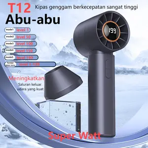 SuperWatt T-12 Kipas genggam mini, dapat disesuaikan dengan kecepatan angin 199 kecepatan kipas turbo kipas angin kuat