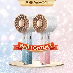 【Beli 1 Gratis 1】(COD)Bravhom Kipas Angin Mini Portable 3IN1 Aromaterapi 3 Kecepatan Lampu Warna Warni Phone Holder