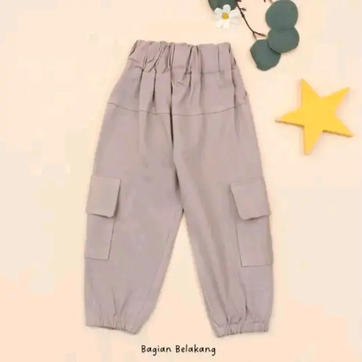 Celana Panjang Cargo Jogger Anak Perempuan & Laki-Laki Umur 2-9 Tahun Bahan Katun Twill Cinos Stretch Nyaman Dipakai Seharian Celana Fashion Bayi Unisex 4