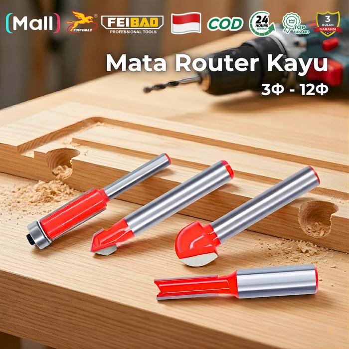 Promo FEIBAO Mata Router Kayu Ukuran 3mm 4mm 5mm 6mm 8mm 10mm 12mm ...
