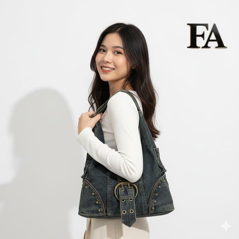 Quà Tết 2026 – Túi Denim Tote Nữ Phong Cách Độc Đáo Túi Kẹp Nách Sang Trọng Phổ Biến & Giá Cả Phải Chăng Kiểu Cổ Điển Túi Xách Nữ Chơi Tết
