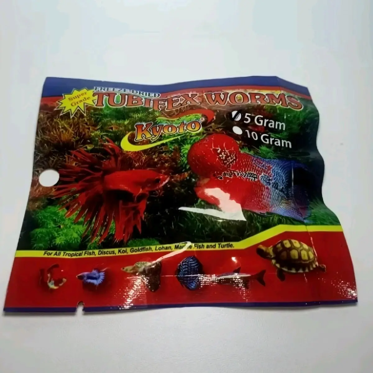 Cacing Sutra Kering TUBIFEX WORM KYOTO 5 gram Cacing Beku Cacing Kering Pakan Makanan Ikan - agrowfish