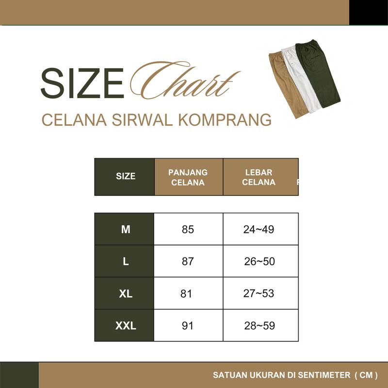 Celana Sirwal Komprang Pangsi Celana Muslim Haji dan Umroh  Pria Dewasa 7