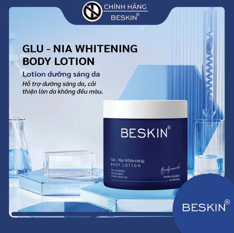 [BE-01] KEM BODY LOTION DƯỠNG SÁNG DA "GLU - NIA WHITENING BODY LOTION" - Trọng Lượng: 200g - Thương Hiệu: Beskin - Nữ Women