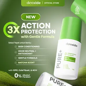 DEOXIDE Pure+ With Matcha Scent Antiperspirant Deodorant Roll On 60 gr