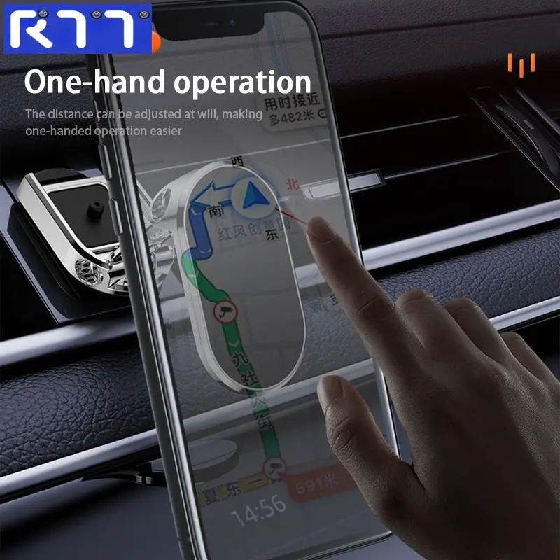 Giá Đỡ Điện Thoại Di Động Từ Tính RTT Cho Xe Hơi, Có Thể Gập Lại Và Xoay 360 °, Giá Đỡ Điện Thoại Di Động Từ Tính Mạnh, Đế Điện Thoại Di Động, Phụ Kiện Xe Hơi 2