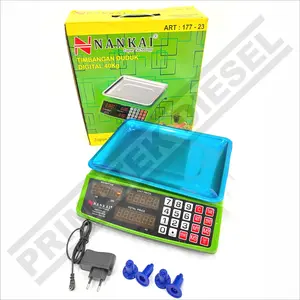 (TIMBANGAN NANKAI 40KG) Timbangan Duduk 40Kg NANKAI / Timbangan Digital BATERAI 40 Kg NANKAI / Digital Scales Double Display ACS Timbangan Digital Duduk 40Kg NANKAI / Timbangan ACS Digital NANKAI 40 KG PVC BESI