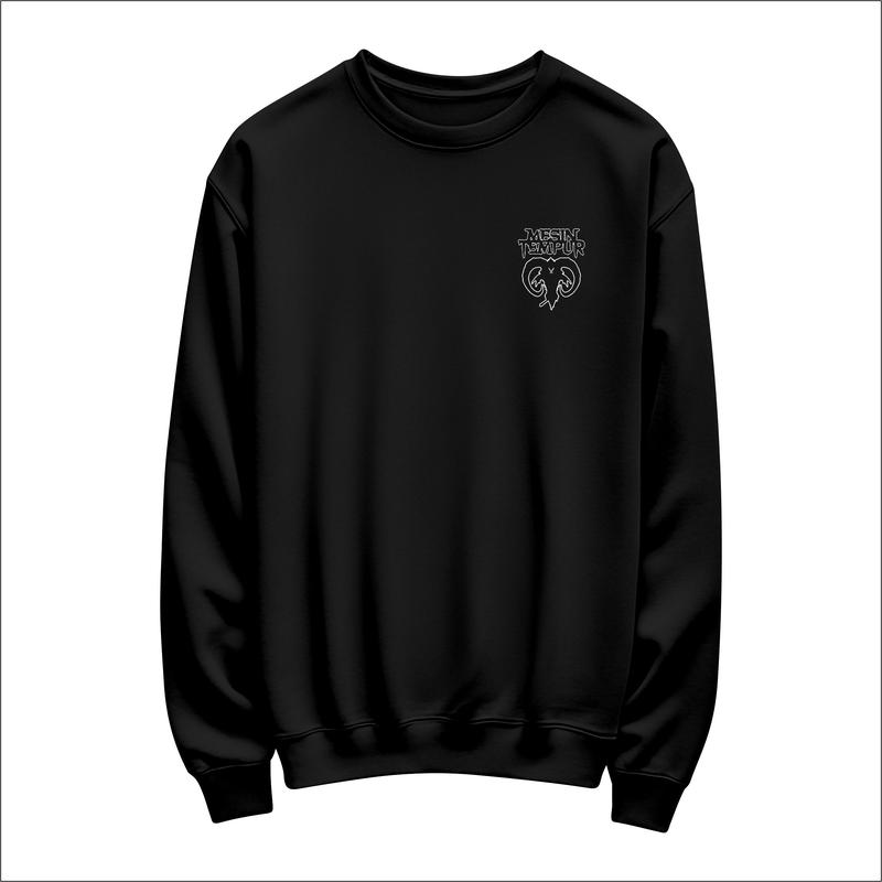 Sweater Crewneck Mesin Tempur Hitam Fleece Premium Lembut Unisex Nyaman Tangan Panjang Pria Wanita Sablon Band Sweatshirt Casual Basic Motif Katun Hoodie Distro Tebal 0