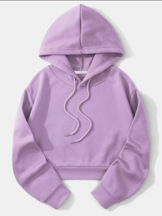 Product Introduction of Sweater Crop Hoodie Wanita Fleece Lembut 3