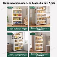 Gambar mmmRak Dapur Lemari Piring Multi-Layer Lemari Dapur Berdiri di Lantai dengan Rak Penyimpanan Kabinet Pintu Rak Oven Microwave lemari 5 susun jumbo renee isi mainan Rack Gagang - Putih80 Lebar+Pintu dari MAMAMI MALL Kab. Tangerang 3 Tokopedia