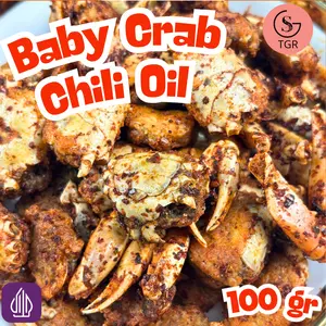 BABY CRAB KRIUK 100 gr (KERIPIK RAJUNGAN) PEDAS CHILI OIL Daun jeruk -ayam - bbq Crispy Laut Pedas Jajanan  Asin Balado Bawang Food Aroma Khas amis Jajanan grosir gratis ongkir Rp.0 - GUDANGSNACK TGR