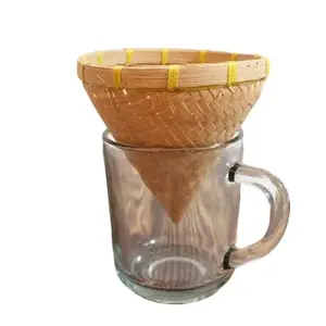 Saringan Filter Kopi Anyaman Bambu Drip Aseupan Kerucut Cetakan Tumpeng Kukusan Mini