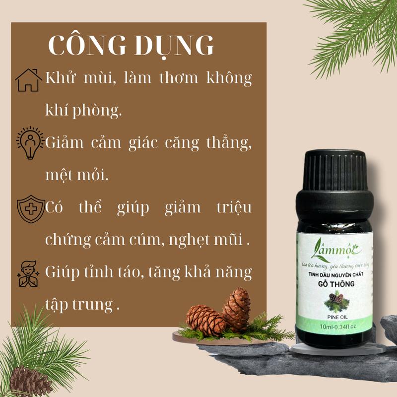 Tinh Dầu Gỗ Thông Thiên Nhiên 10ml – Tinh Dầu Xông Phòng, Giải Tỏa Căng Thẳng, Tinh Khiết – LÂM MỘC 2