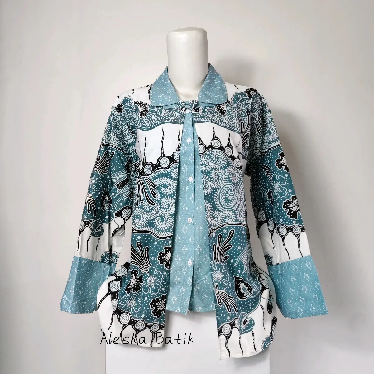 BLOUSE SOULMATE,  Baju Wanita Atasan Panjang Batik Kantor Katun