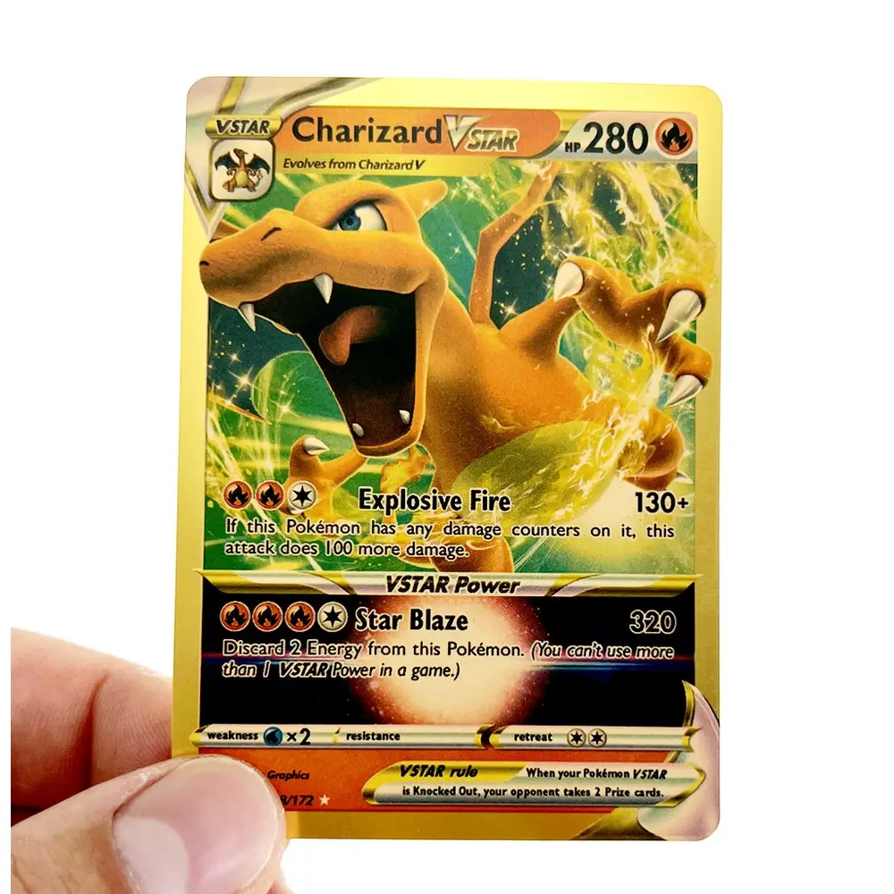 110 pcs gold pokemon cards Pokmon Foil Card Set VMAX/GX/EX (55110PCS) 110 Pcs Pokemon Cards Metal