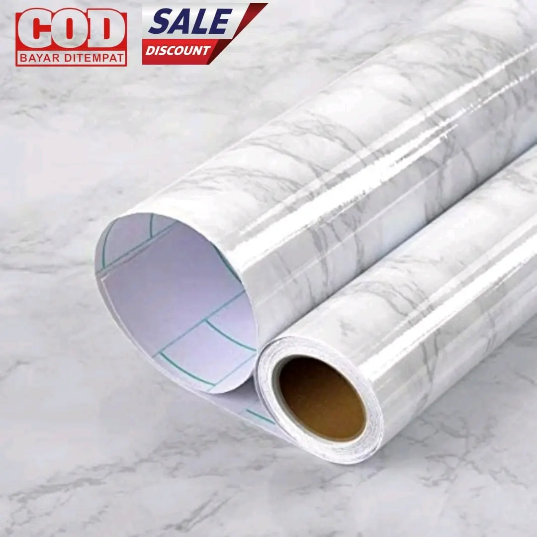 Wallpaper Dinding Motif Marmer Wallpaper Furniture Meja Pintu Lemari Walpeper Glossy