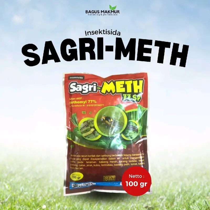 INSEKTISIDA SAGRI-METH UNTUK MEMBASMI WERENG SAMPAI TELUR & ULAT 100 GR 0