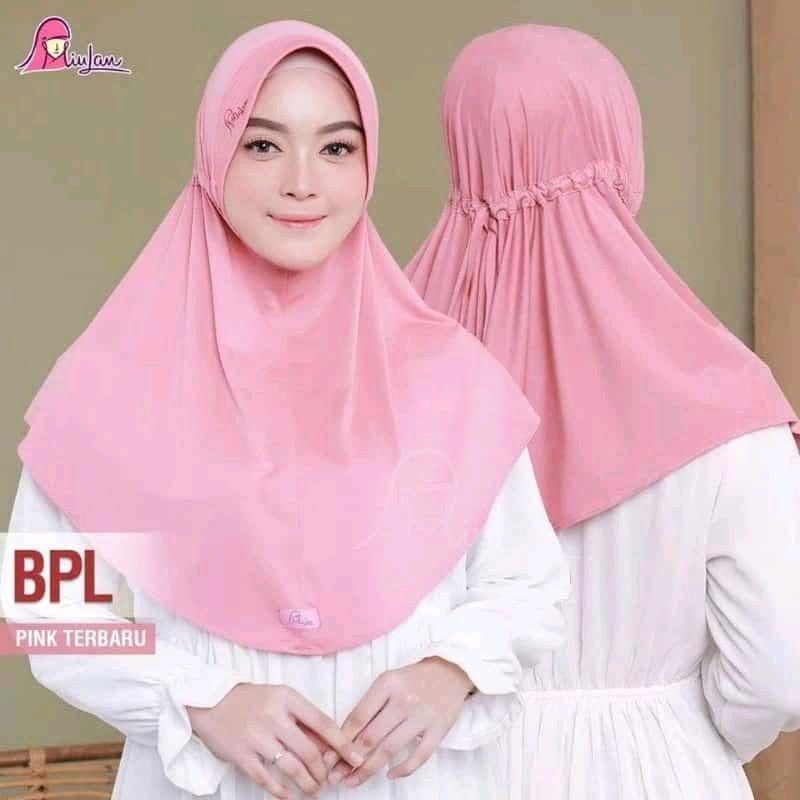 Jilbab BPL Miulan,jilbab instan,jilbab bergo tali serut. Kerudung Wanita Muslim Dewasa Nyaman Panjang Santai 5