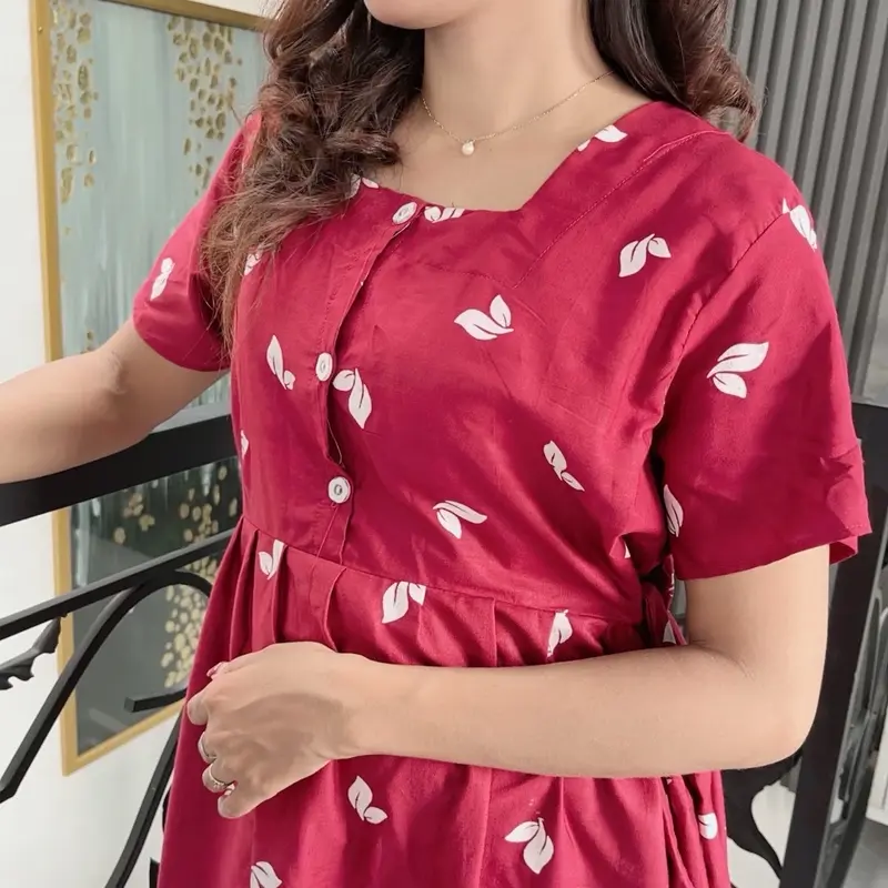 Daster Qween Kain Rayon Premium Grade A Busui Kancing Dress Wanita  Bumil Baju Santai 1