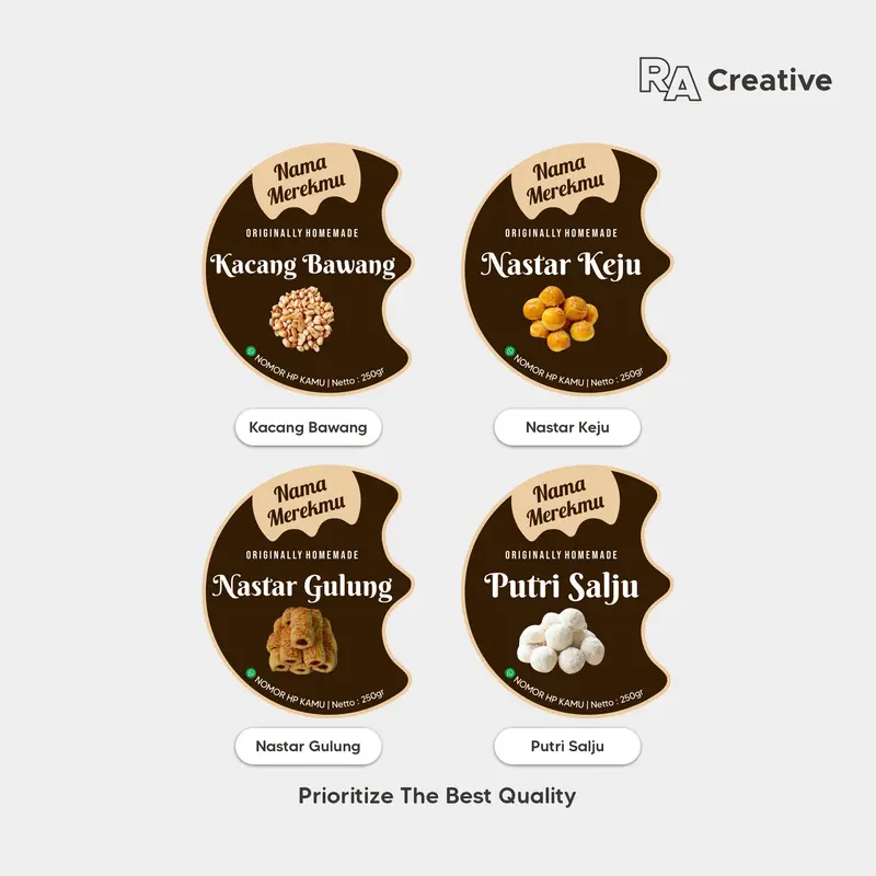 Sticker Label Kue Kering dan Parcel Idul Fitri Bulat Custom/ Lebaran 4