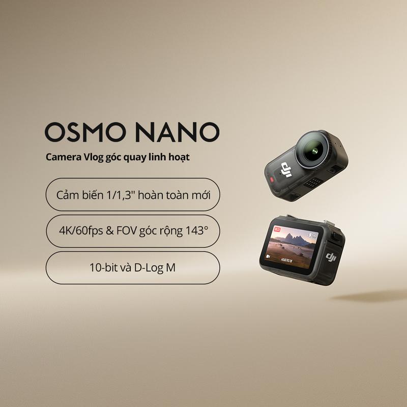 DJI Osmo Nano Camera hành động siêu nhẹ 52g, pin 200 phút, chống nước IPX4, quay 4K/60fps, thiết kế nam châm 2 chiều (DJI Osmo Nano)