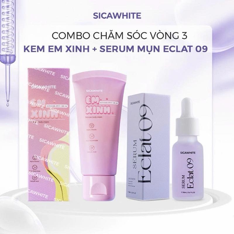   H93  COMBO CHĂM SÓC VÒNG 3: Kem Hỗ Trợ Thâm Vòng 3 EM XINH  50gr  + Serum Hỗ Trợ Mụn Body ECLAT 09  20ml  - CHE TÊN SẢN PHẨM 