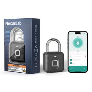 NexusLab Candado Inteligente con Huella Digital, Control por App Tuya, Desbloqueo Bluetooth, Impermeable IP67, Capacidad para 10 Huellas Dactilares, Gancho de Acero Inoxidable, Para Maletas, Locker de Gimnasio, Puertas y Cercas Exteriores, Almacenamiento