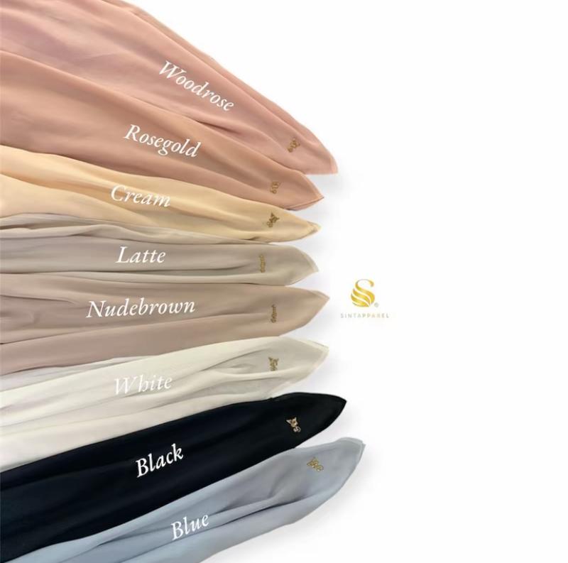 Plain Paris Jepang Premium Jilbab Square Segi Empat Basic 0