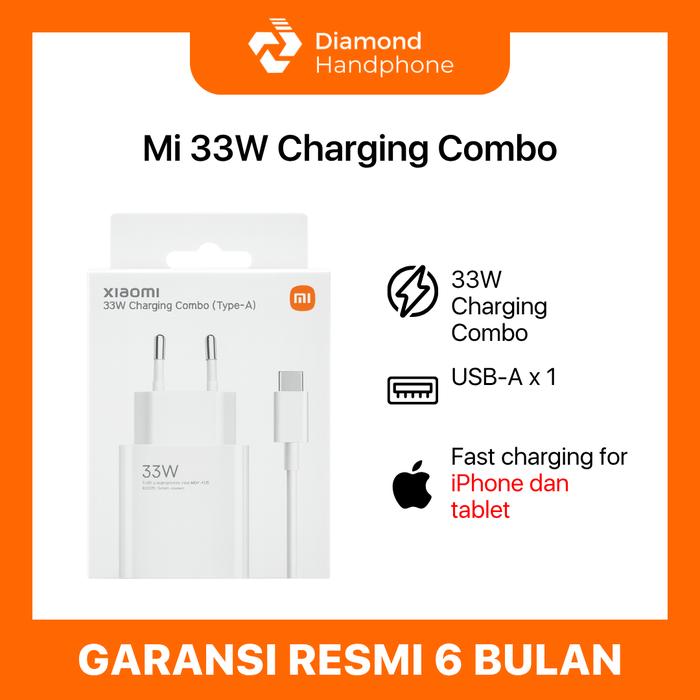 Gambar Xiaomi Mi 33W Charging Combo Type A Output Kepala HP Garansi Resmi dari Diamond Handphone Bali Kota Denpasar Tokopedia